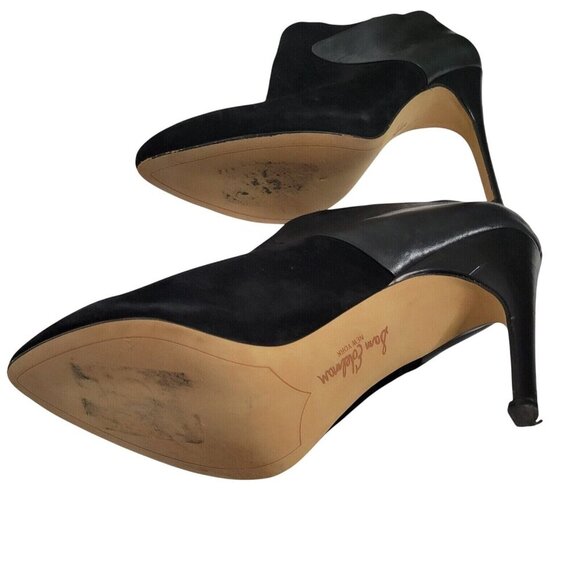 Sam Edelman Black Pointed-Toe Stiletto Ankle Booties With Gold Zipper Detail Wom - Picture 8 of 8